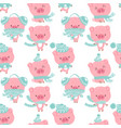 seamless cute celebrated baby pig blue pastel cart vector image vector image