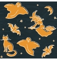 chalkboard halloween silhouettes pattern vector image