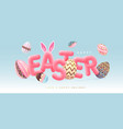 easter background with colorful eggs vector image vector image