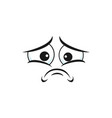 upset emoticon with sad face expression isolated vector image