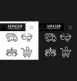 customizable light and dark simple eye care icons vector image vector image