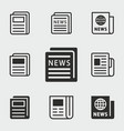 news icons set vector image