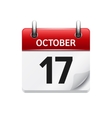 october flat daily calendar icon date vector image