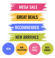 paint banner set isolated white background vector image vector image