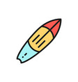 surfboard surf surfing flat color line icon vector image