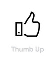 thumb up icon editable stroke vector image vector image