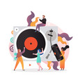 vintage vinyl music concept for web banner vector image