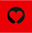 heart logo icon background vector image vector image