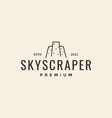 line hipster skyscraper logo design graphic vector image