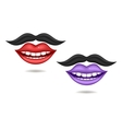 purple and red lips vector image
