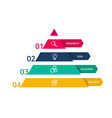 pyramid up arrows infographic diagram chart vector image vector image