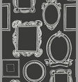 rococo wooden frames pattern wallpaper vector image