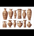 greek vases isolated on background cartoon vector image