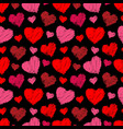 heart hand drawn seamless pattern vector image vector image