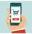 mobile payment concept in flat style vector image vector image