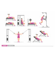set of workout for chest vector image vector image