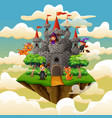 witches and dragon flew around the castle on c vector image