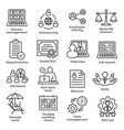 work from home line icons on white background vector image