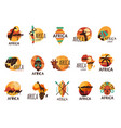 africa logo adventure labels with stylized vector image vector image