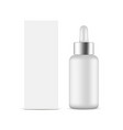 dropper bottle with metal cap and packaging box vector image