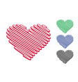 red heart shaped diagonal lines vector image vector image
