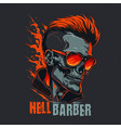 skull barber tshirt vector image