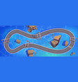 speed race car track above water for game vector image vector image