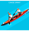 canoe double 2016 summer games isometric 3d vector image vector image
