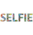 selfie handwritten word modern calligraphy vector image vector image
