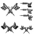 set of tattoo machine design elements vector image