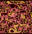 chinese zodiac seamless pattern vector image