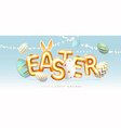 easter background with colorful eggs vector image vector image
