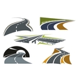 road freeway and highway icons set vector image