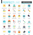 set of flat wedding icons vector image