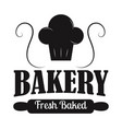 bakery badge and bread logo icon modern style vector image