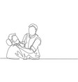 continuous one line drawing grooming real man vector image