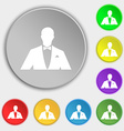 silhouette of man in business suit icon sign vector image