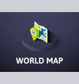 world map isometric icon isolated on color vector image
