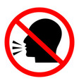 do not talk icon on white background no talking vector image