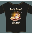 shoe design on black t-shirt vector image vector image