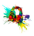 headphones made colorful splashes vector image vector image