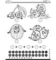 mathematical activity coloring page vector image