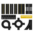 road markings top view icon set vector image