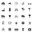 village icons with reflect on white background vector image