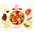 pizza diabola recipe vector image vector image