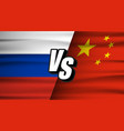 china vs russia flags flat tariff trade war vector image