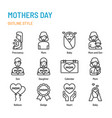 mothers day in outline icon and symbol set vector image