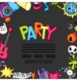 music party kawaii background musical instruments vector image
