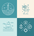 set of nautical icons vector image