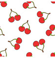 seamless pattern with twin red cherries vector image vector image